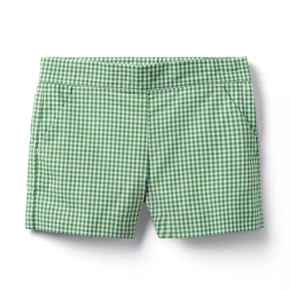 3 For $18 Janie and Jack Green Gingham Kids Shorts